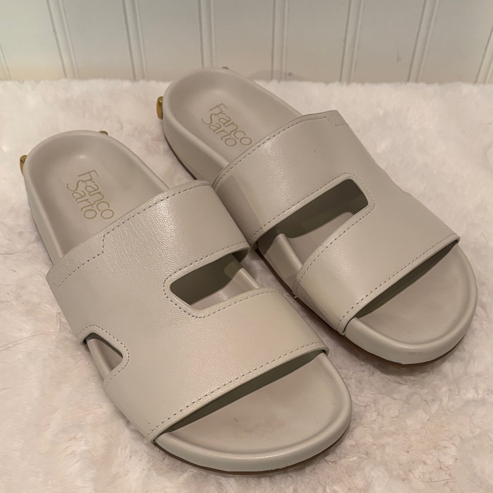 Franco Sarto Women’s Britt Leather Slide Sandals Size 6.5 Medium